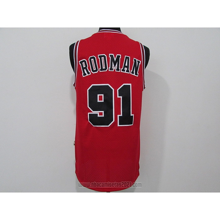 Camiseta Chicago Bulls Dennis Rodman #91 Mitchell & Ness 1997-98 Rojo